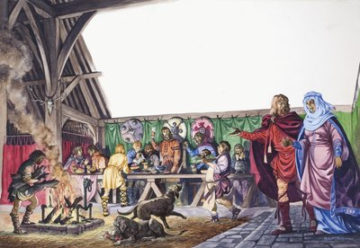 アングロサクソンターネは妻を大ホールに導きます 作： Peter Jackson
