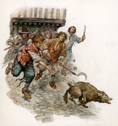 通りを野生の犬を追いかける 作： Peter Jackson