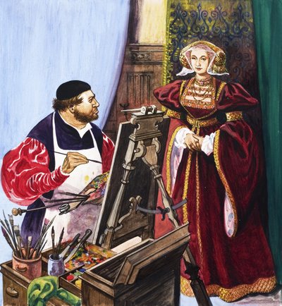 ホルバインがクリーブスのアンの肖像画を描く 作： Peter Jackson