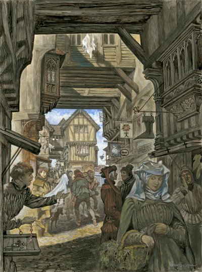 古いロンドンブリッジでのショッピング 作： Peter Jackson