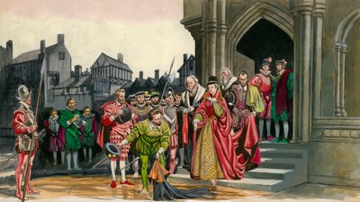 ウォルターローリー卿はエリザベス1世の女王のマントを下に置きます 作： Peter Jackson