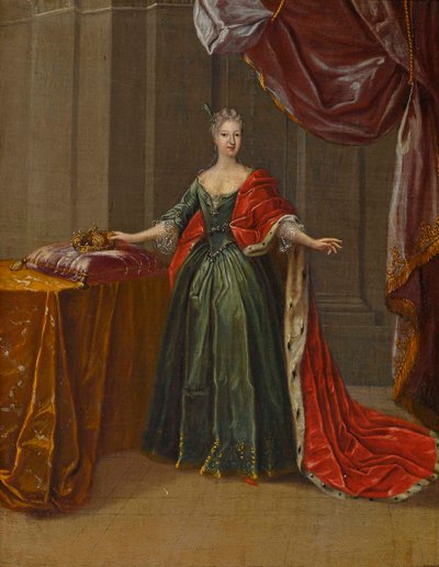 ザクセンの女王、バイエルン1724-1780のマリアアントニア王女の肖像画。 作： Peter Jacob Horemans
