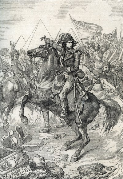 エジプトのキャンペーン（遠征）（1798-1801）：ピラミッドの前のナポレオン・ボナパルト将軍（1765-1821） 作： Peter Johann Nepomuck Geiger