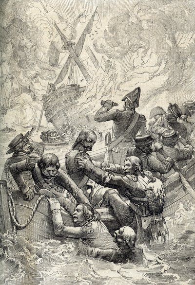 Expedição do Egito: A Destruição do Oriente na Batalha do Nilo (Batalha de Aboukir) em agosto de 1798 (Batalha da baía de aboukir: a Destruição de L