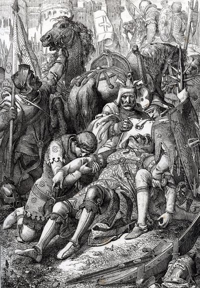 O rei Guilherme, o Conquistador, ferido por seu filho Roberto II da Normandia dit Courteheuse (1051-1134) na fortaleza de Gerberoy 作： Peter Johann Nepomuck Geiger