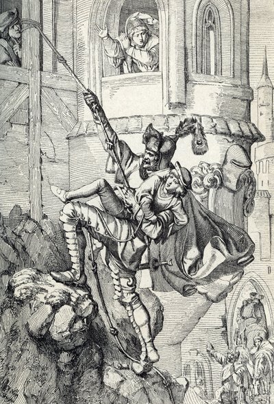 Prinzenraub: Rapto dos príncipes Ernesto e Alberto, filho de Frederico II da Saxônia, em julho de 1455, pelo cavaleiro Kunz von Kaufungen (Kunz sequestrou os dois filhos de Frederico da Saxônia, Ernesto e Alberto, do castelo de Altenburg no que foi chamado 作： Peter Johann Nepomuck Geiger