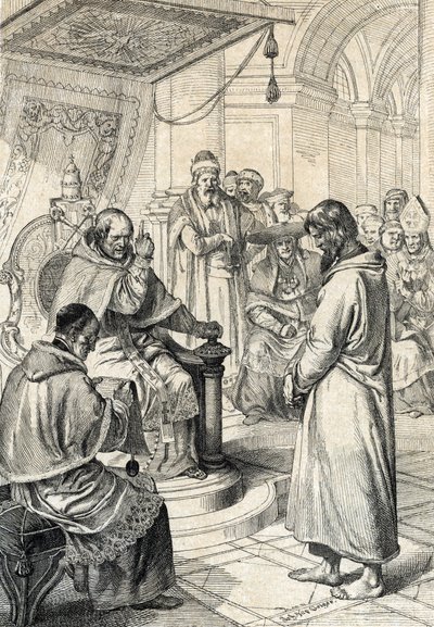 叙任式の疑問、カノッサの悔い改め: カノッサでは、神聖ローマ帝国の皇帝ヘンリー 4 世 (1050 年 - 1106 年) が悔い改めのドレスを着て、教皇グレゴワール 7 世 (ヒルデブラント: 1015/20 年 - 1085 年) の許しを懇願し、1077 年 1 月に名誉ある償いを行っている。 」（ウォール 作： Peter Johann Nepomuck Geiger