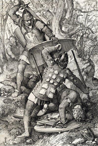 ドイツ、コンスタンツの前哨戦でシュヴァーベン公エルネスト2世（1010年～1030年）が戦死 作： Peter Johann Nepomuck Geiger