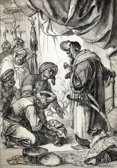 Ali Pashan Janina (1750-1822) pää, jonka sicarit esittivät sulttaani Mahmud II:lle 作： Peter Johann Nepomuck Geiger