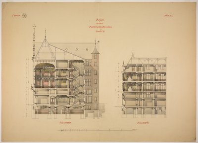 Rathskeller new building, Halle (Saale), Saxony-Anhalt, Germany, 2 つのセクション 作： Peter Joseph Weber
