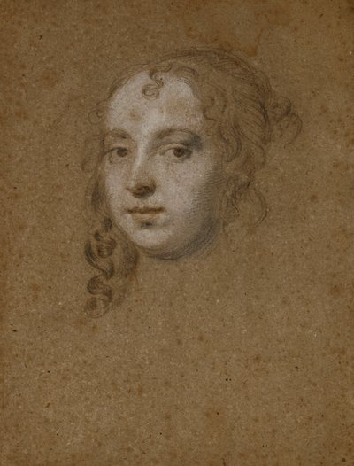 女性の肖像画の頭、 作： Peter Lely