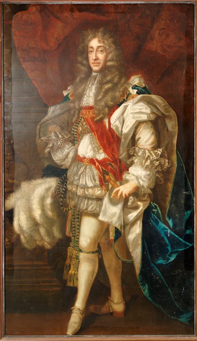 ジェームズ2世の肖像画、全長、ガーターローブ 作： Peter Lely