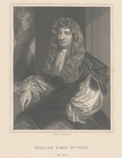 H.ロビンソンによって彫刻されたウィリアムラッセル卿の肖像画 作： Peter Lely