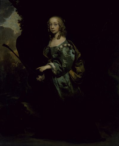 緑の服を着た少女の肖像（油彩・キャンバス 作： Peter Lely