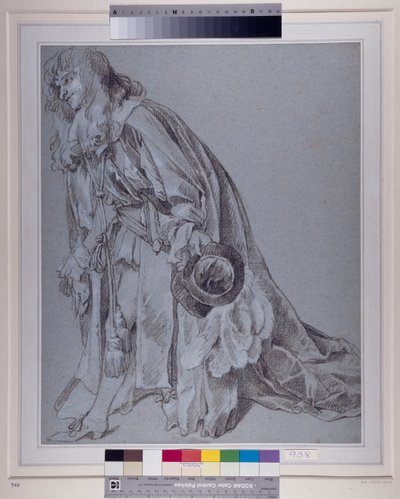恭しい姿（紙にチョーク 作： Peter Lely