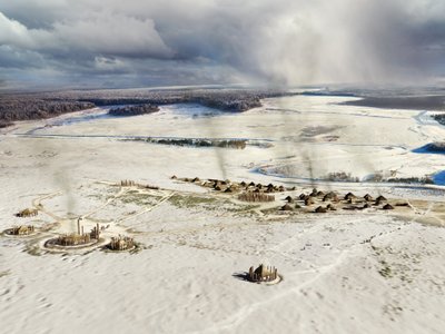 デュリントン ウォールズ、ウィルトシャー、紀元前 2500 年頃 2013 年 作： Peter Lorimer