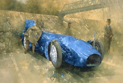 ブルックランズのブルーバード（キャンバスに油彩） 作： Peter Miller