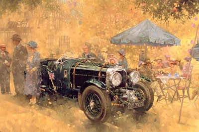 ベントレーとのガーデンパーティー（キャンバスに油彩） 作： Peter Miller