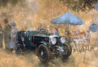 ベントレーとのガーデンパーティー（キャンバスに油彩） 作： Peter Miller
