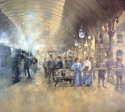 ヨーク駅（キャンバスに油彩） 作： Peter Miller