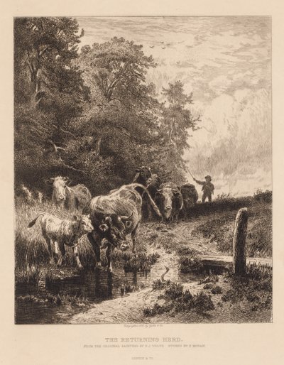 帰る群れ、c。 1885年。 作： Peter Moran
