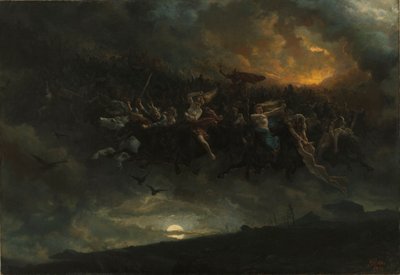 オーディンのワイルドハント、1872年。 作： Peter Nicolai Arbo