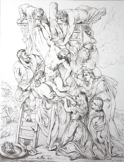 イエス・キリスト、十字架からの降臨（プリント 作： Peter Paul (after) Rubens