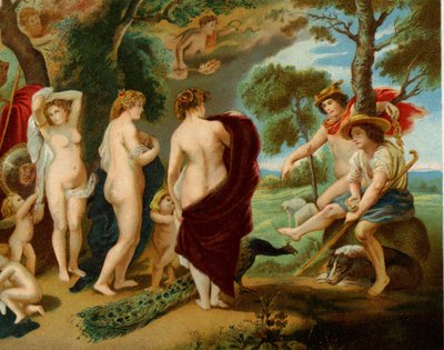 パリの審判（クロモリトグラフ） 作： Peter Paul (after) Rubens