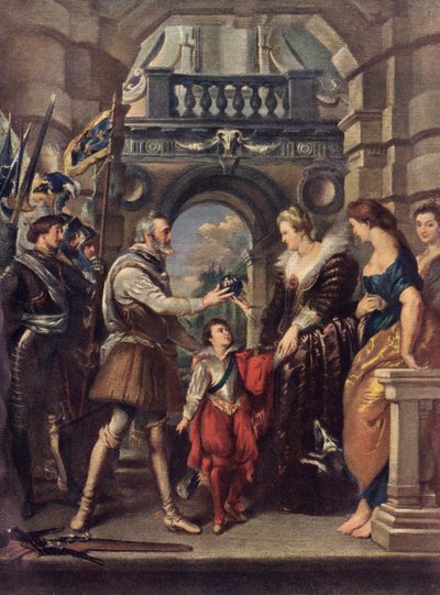 16世紀、フランス王アンリ4世とマリー・ド・メディチ（リトグラフ） 作： Peter Paul (after) Rubens