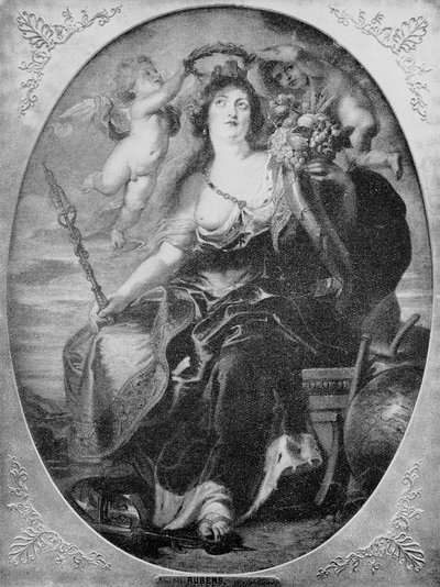 ペーテル・パウル・ルーベンスの絵によるメディチ家のマリアの肖像（エングレービング 作： Peter Paul (after) Rubens