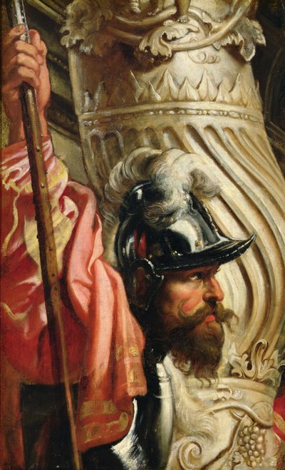 衛兵、「ゴンザガ家が崇拝する聖なる三位一体」の断片 作： Peter Paul Rubens
