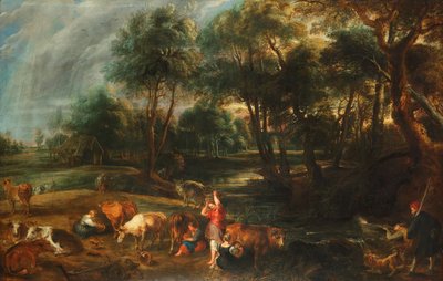 牛と鴨猟師のいる風景 作： Peter Paul Rubens