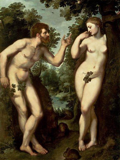 アダムとイブ、1599年頃（パネルに油彩） 作： Peter Paul Rubens