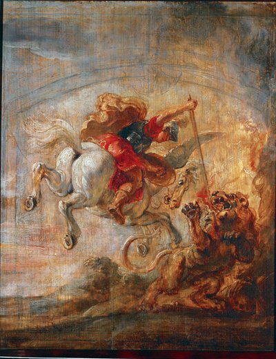 ペガサスに乗ってキメラと戦うベレロフォン（油彩・キャンバス） 作： Peter Paul Rubens