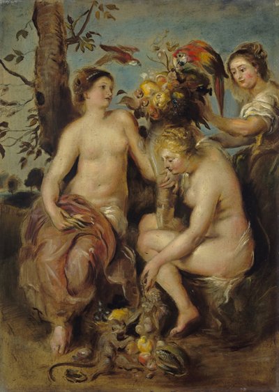 セレスとニンフ、マドリッドでのルーベンスの絵のコピー 作： Peter Paul Rubens
