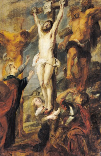 二人の泥棒の間のキリスト、1635年頃 作： Peter Paul Rubens