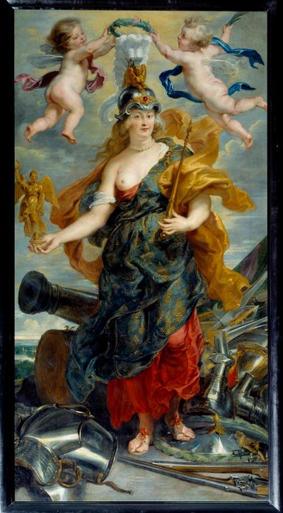 Cycle des Medicis: "Portrait en pied de Marie de Medicis en Bellona (1573-1642) queen of France" 絵画：Pierre Paul (Pierre-Paul) Rubens (ou Peter Paul ou Petrus Paulus) (1577-1640) (ec.flam.) 1621 Sun.2,76×1,49 m 作： Peter Paul Rubens