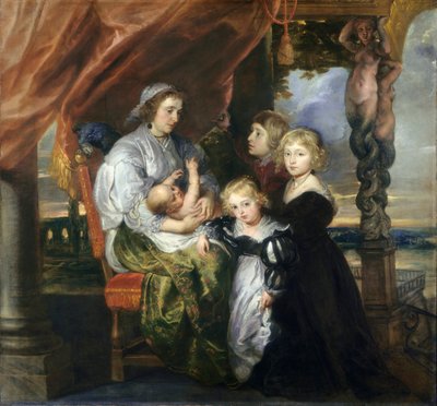 デボラ・キップ、バルタザール・ジェルビエ卿の妻とその子供たち、c.1629-30 作： Peter Paul Rubens