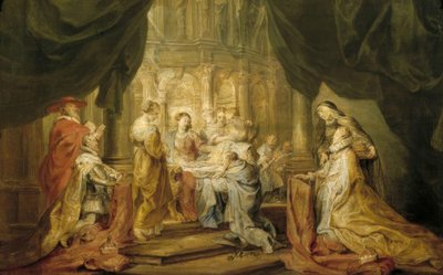 聖イルデフォンソはチャプルを受け取る 作： Peter Paul Rubens