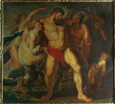 ニンフとサテュロスが率いる酔ったヘラクレス 作： Peter Paul Rubens
