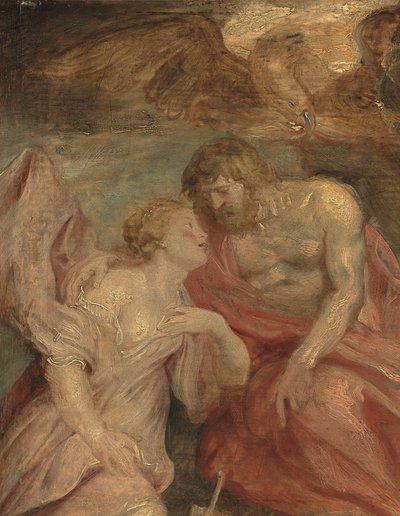 木星を嘆願する金星の詳細 (オーク パネルに油彩) 作： Peter Paul Rubens