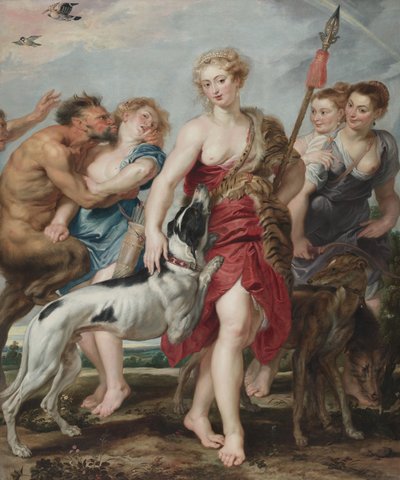 ダイアナと狩りのために出発する彼女のニンフ、c.1615 作： Peter Paul Rubens