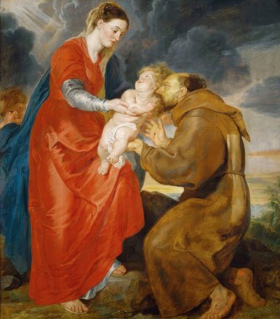 聖母は聖フランシスに現れます 作： Peter Paul Rubens