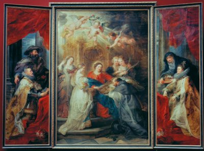 セント聖母は聖に現れます。イルデフォンソ 作： Peter Paul Rubens