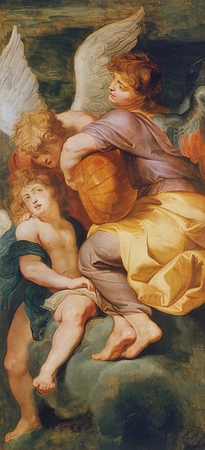 音楽を作る3人の天使。 1615-20 作： Peter Paul Rubens