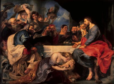 パリサイ人シモンの家での饗宴 1620年頃 （油彩・キャンバス 作： Peter Paul Rubens