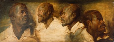 男性の頭の4つの研究、c.1617-1620 作： Peter Paul Rubens