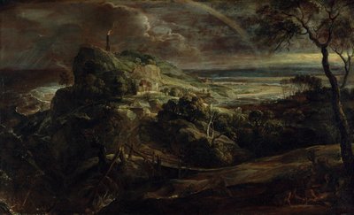 ドイツ語：Landschaft mit dem Schiffbruch des Paulus パウロの難破船のある風景 作： Peter Paul Rubens