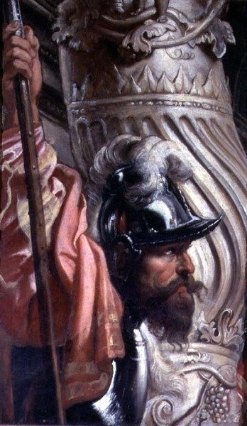 三位一体を崇拝するゴンザーガ家のハルベルディエ（78804のディテール）の断片 作： Peter Paul Rubens