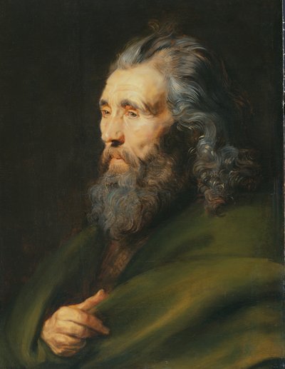 ひげを生やした男の頭の研究、1617年頃 作： Peter Paul Rubens